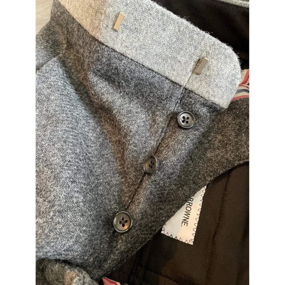Thom Browne Tapered two tone Gray Wool Tweed Pants Size 3